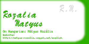 rozalia matyus business card